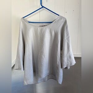 Flax linen grey blouse